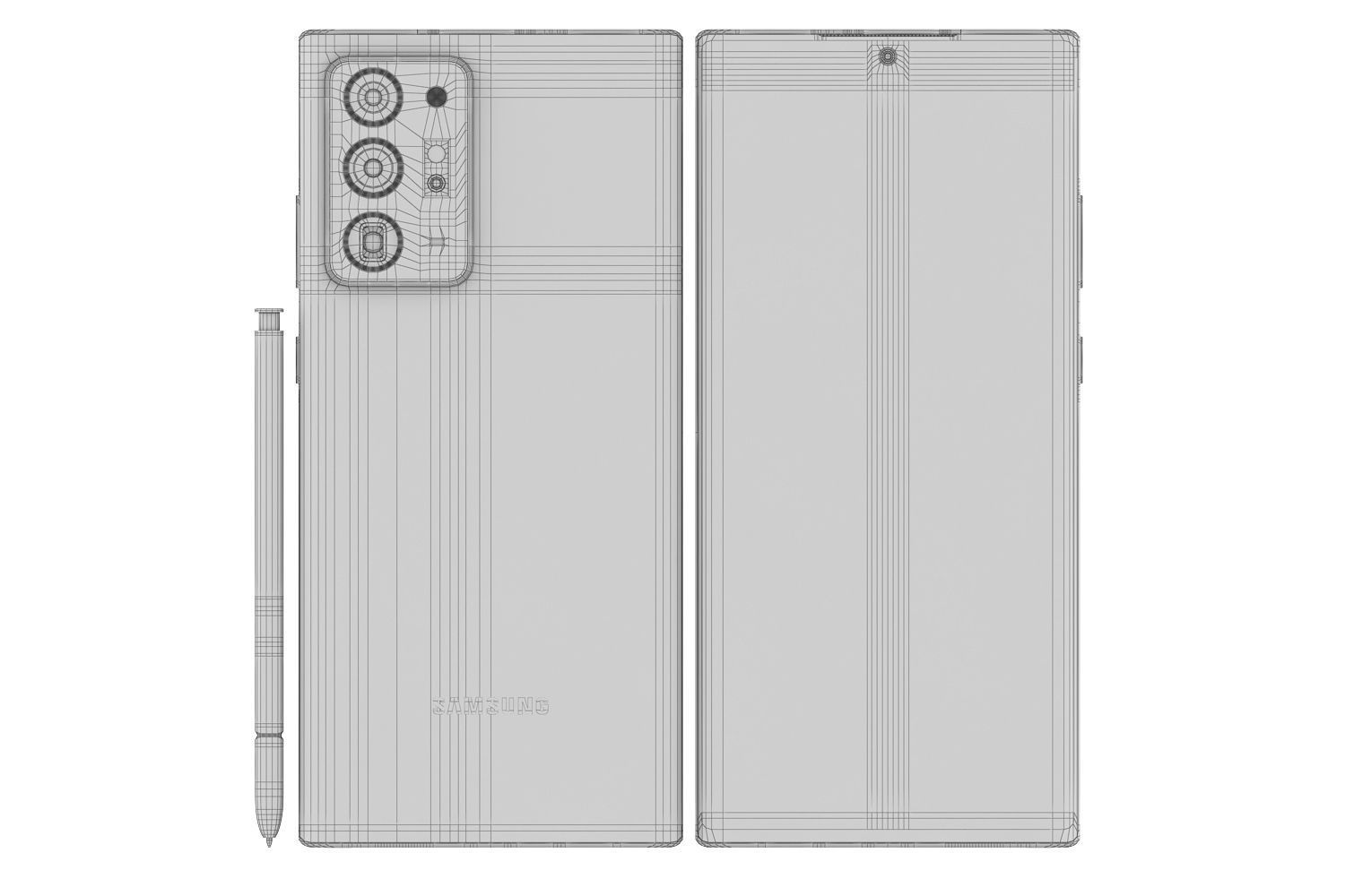 Samsung Galaxy Note 20 and Note 20 Plus black 3D model_28