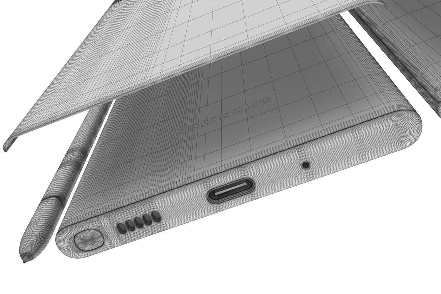 Samsung Galaxy Note 20 and Note 20 Plus black 3D model_37