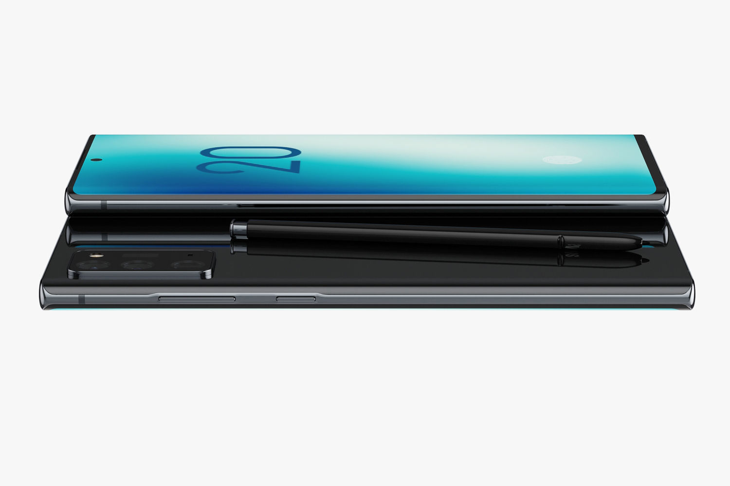Samsung Galaxy Note 20 and Note 20 Plus black 3D model_23
