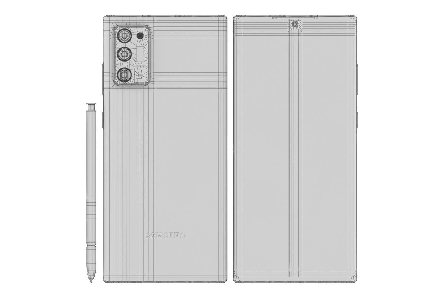 Samsung Galaxy Note 20 and Note 20 Plus black 3D model_27