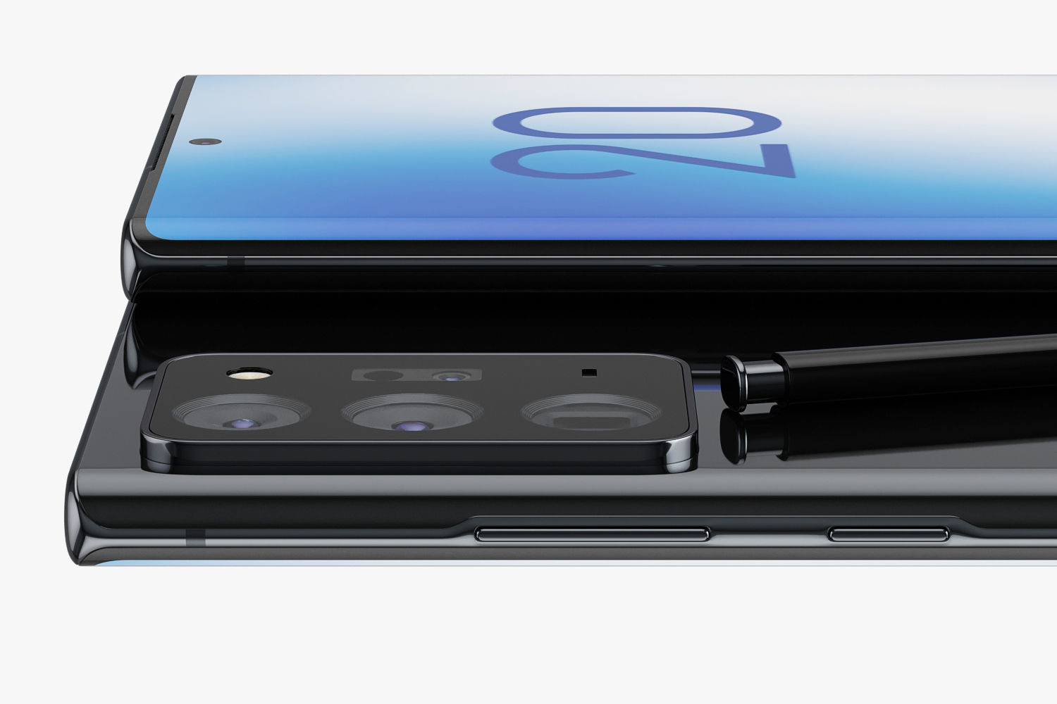 Samsung Galaxy Note 20 and Note 20 Plus black 3D model_24