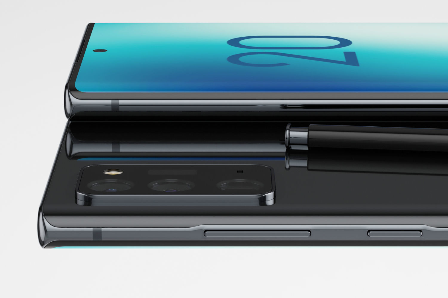 Samsung Galaxy Note 20 and Note 20 Plus black 3D model_25