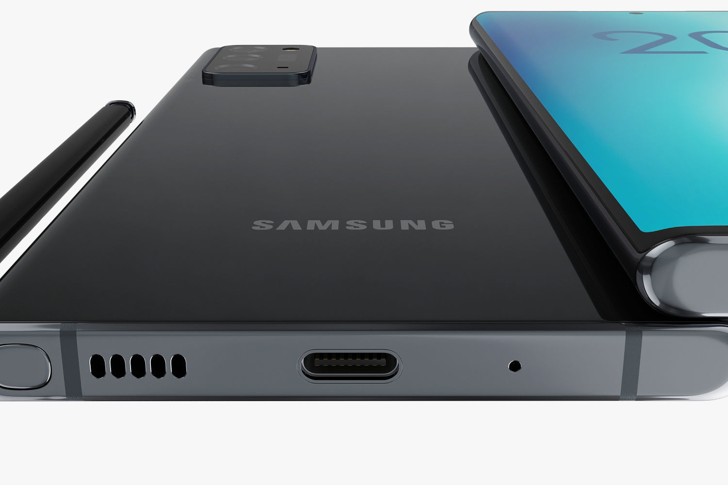 Samsung Galaxy Note 20 and Note 20 Plus black 3D model_17