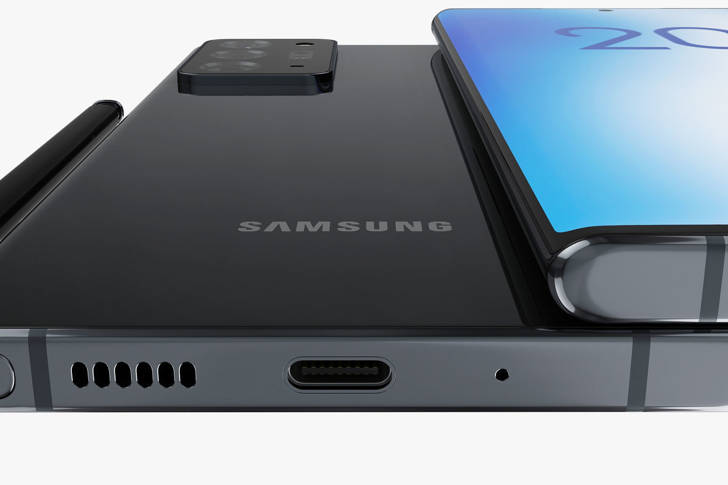 Samsung Galaxy Note 20 and Note 20 Plus black 3D model_18