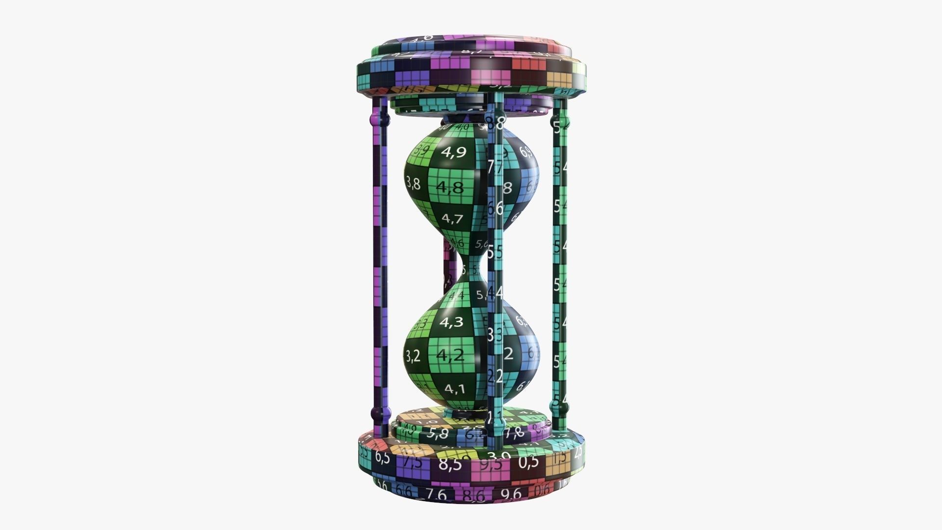 Hourglass sandglass egg sand timer clock 06 3D model_8