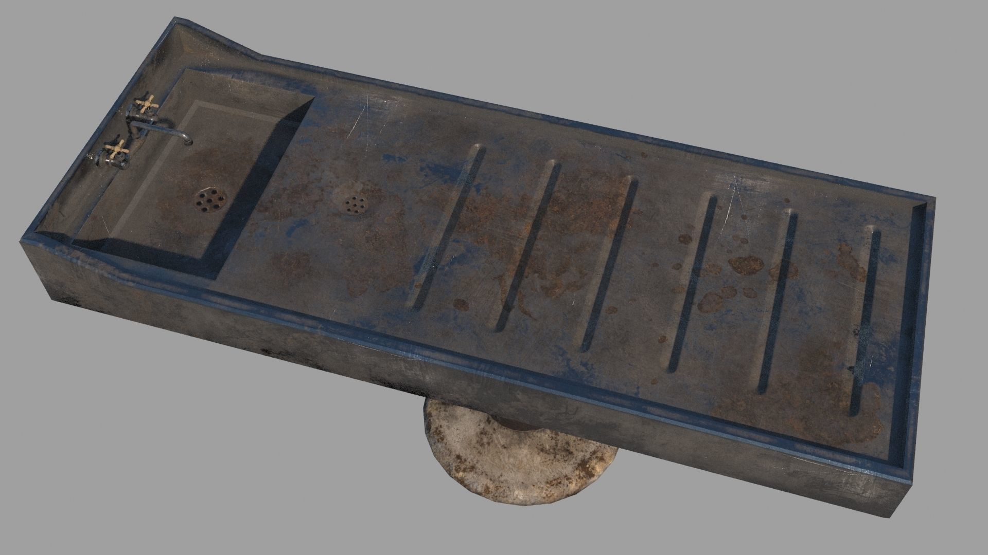 Horror table for autopsy Low-poly 3D model_2