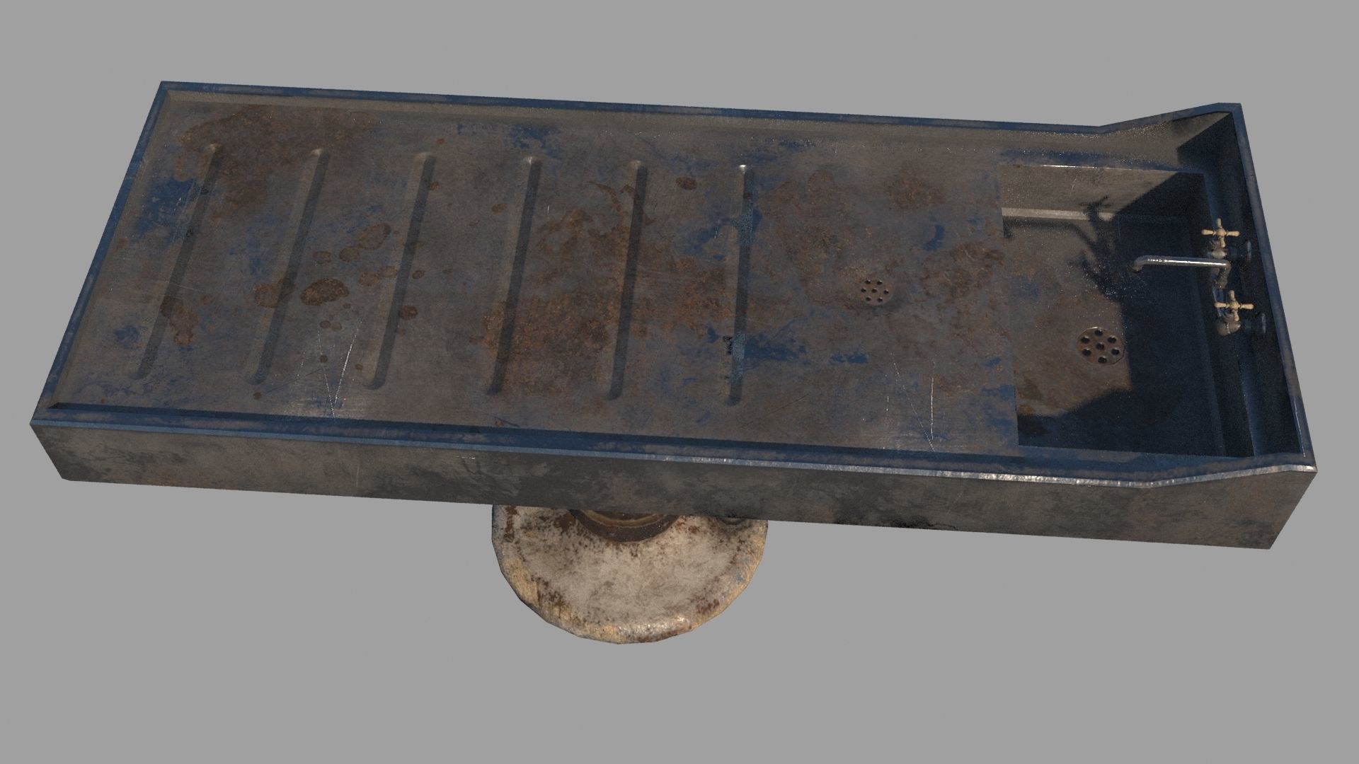 Horror table for autopsy Low-poly 3D model_1