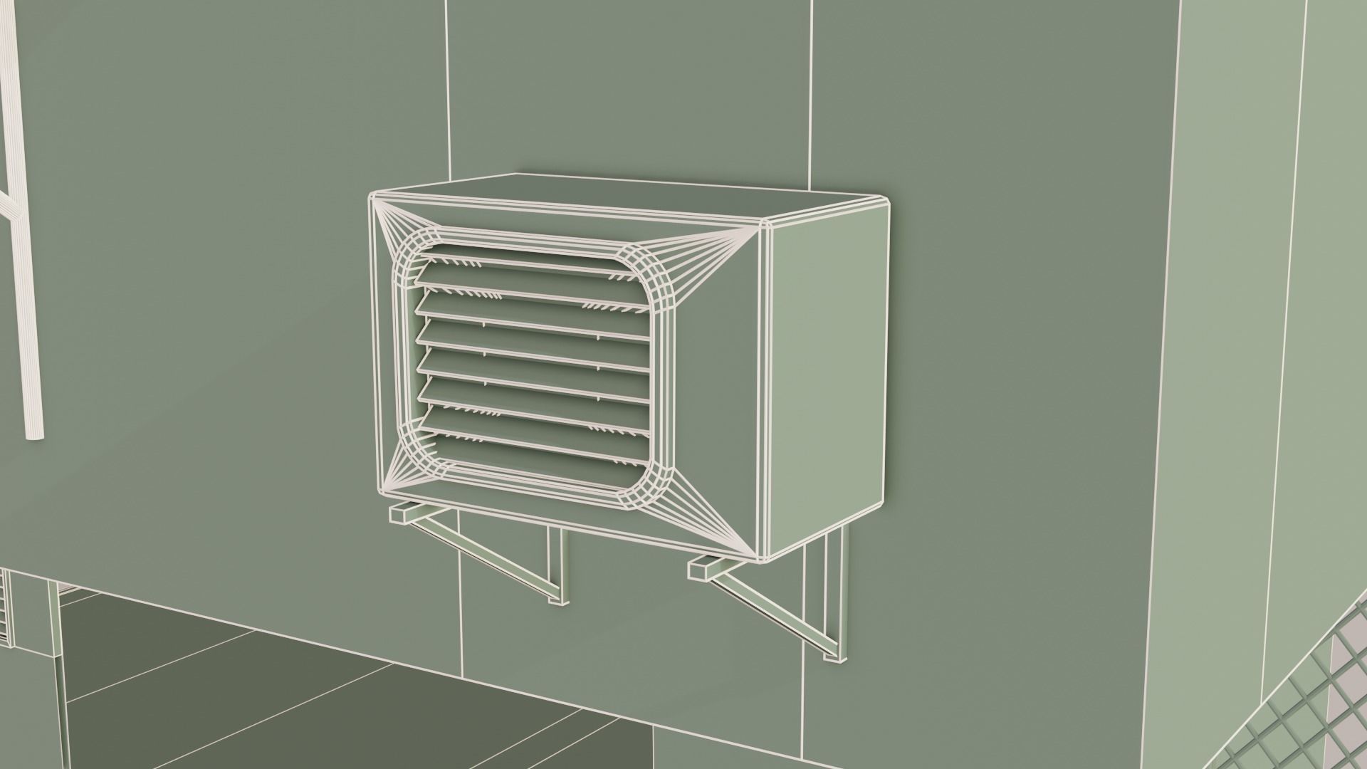 Cyberpunk Garage Building Low-poly 3D model_32