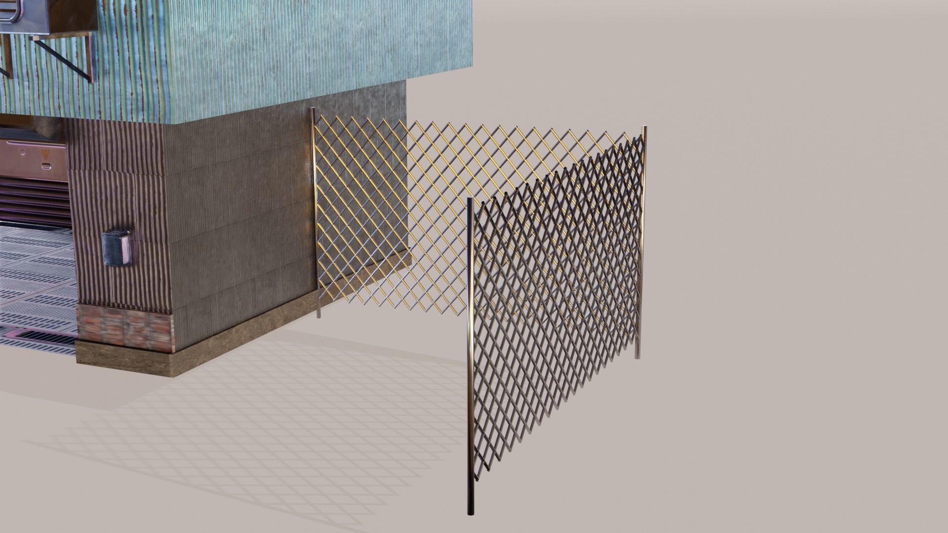 Cyberpunk Garage Building Low-poly 3D model_17