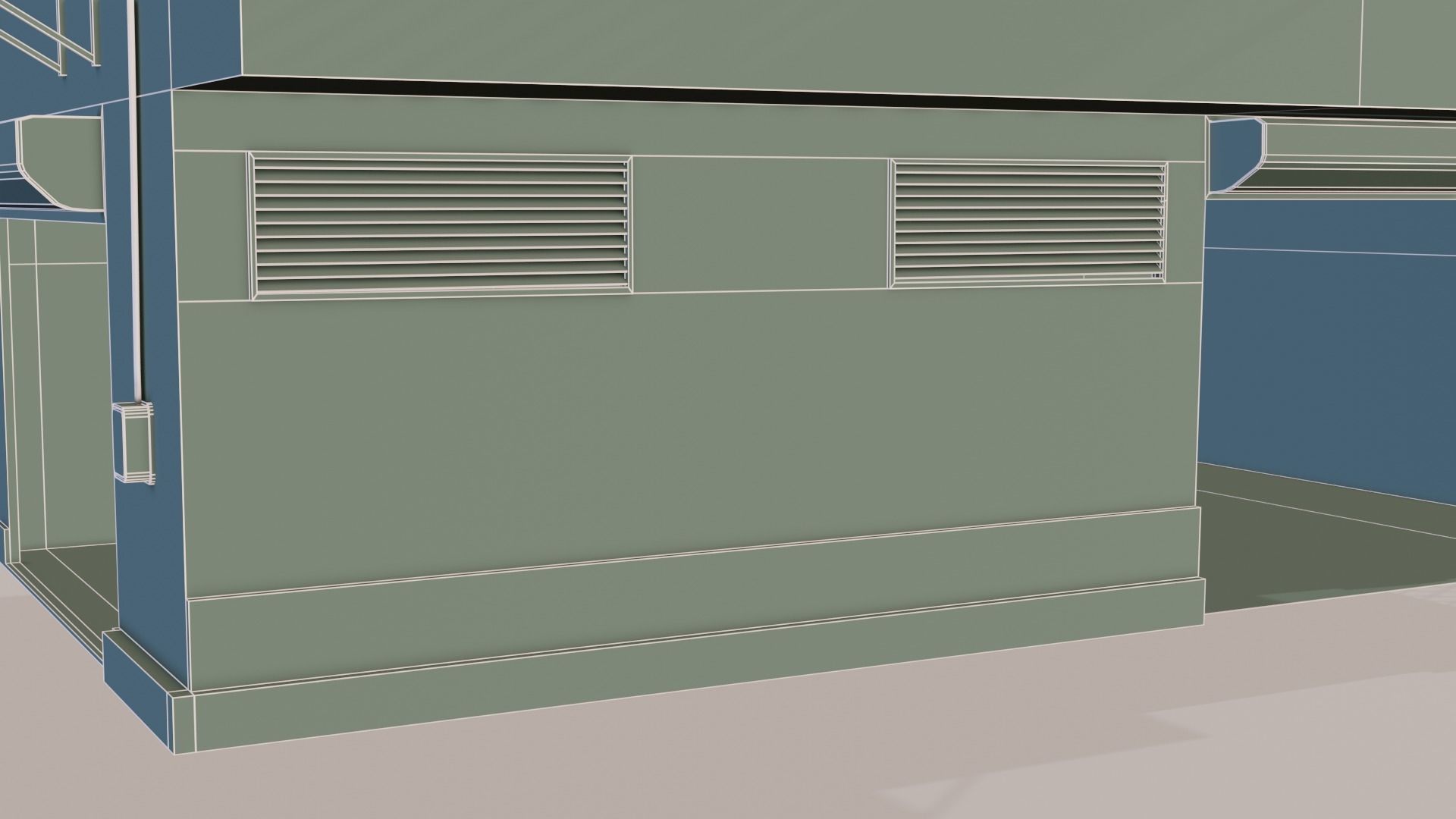 Cyberpunk Garage Building Low-poly 3D model_27