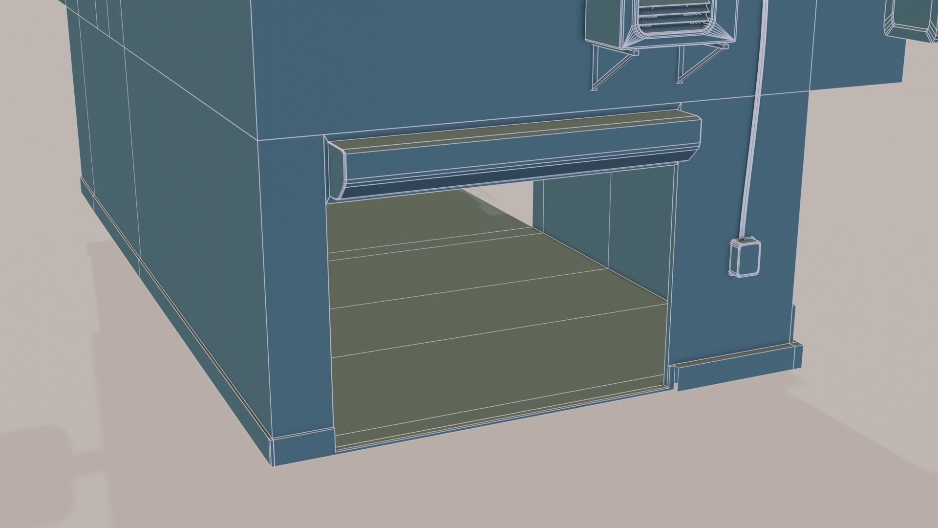 Cyberpunk Garage Building Low-poly 3D model_28