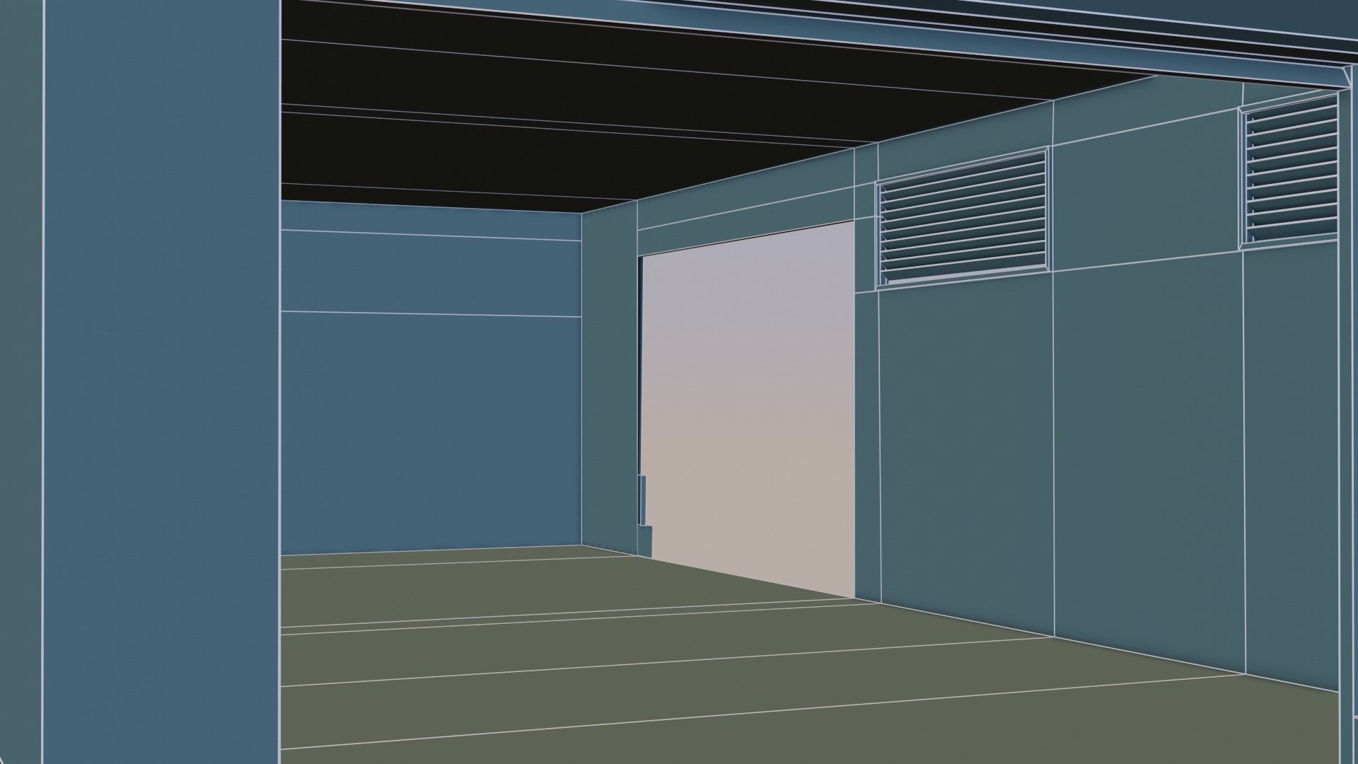 Cyberpunk Garage Building Low-poly 3D model_35
