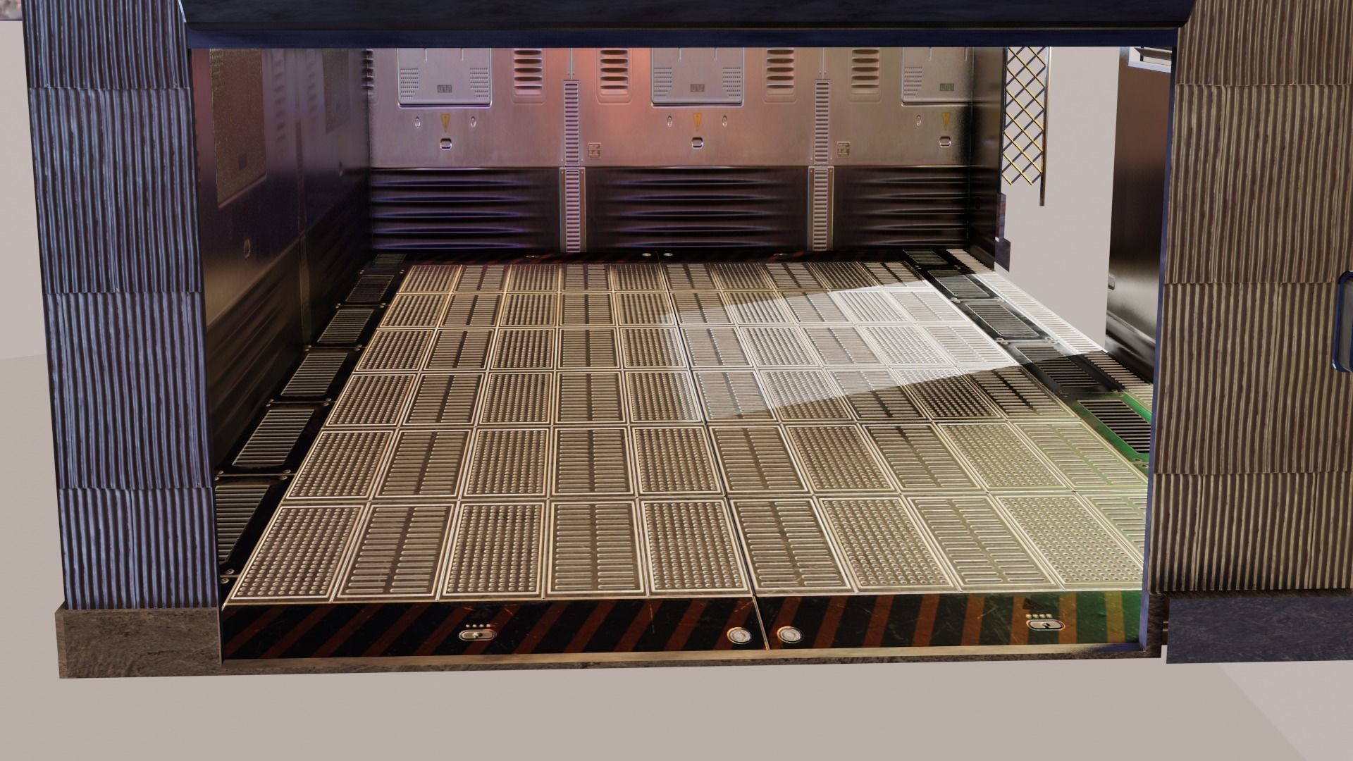 Cyberpunk Garage Building Low-poly 3D model_5