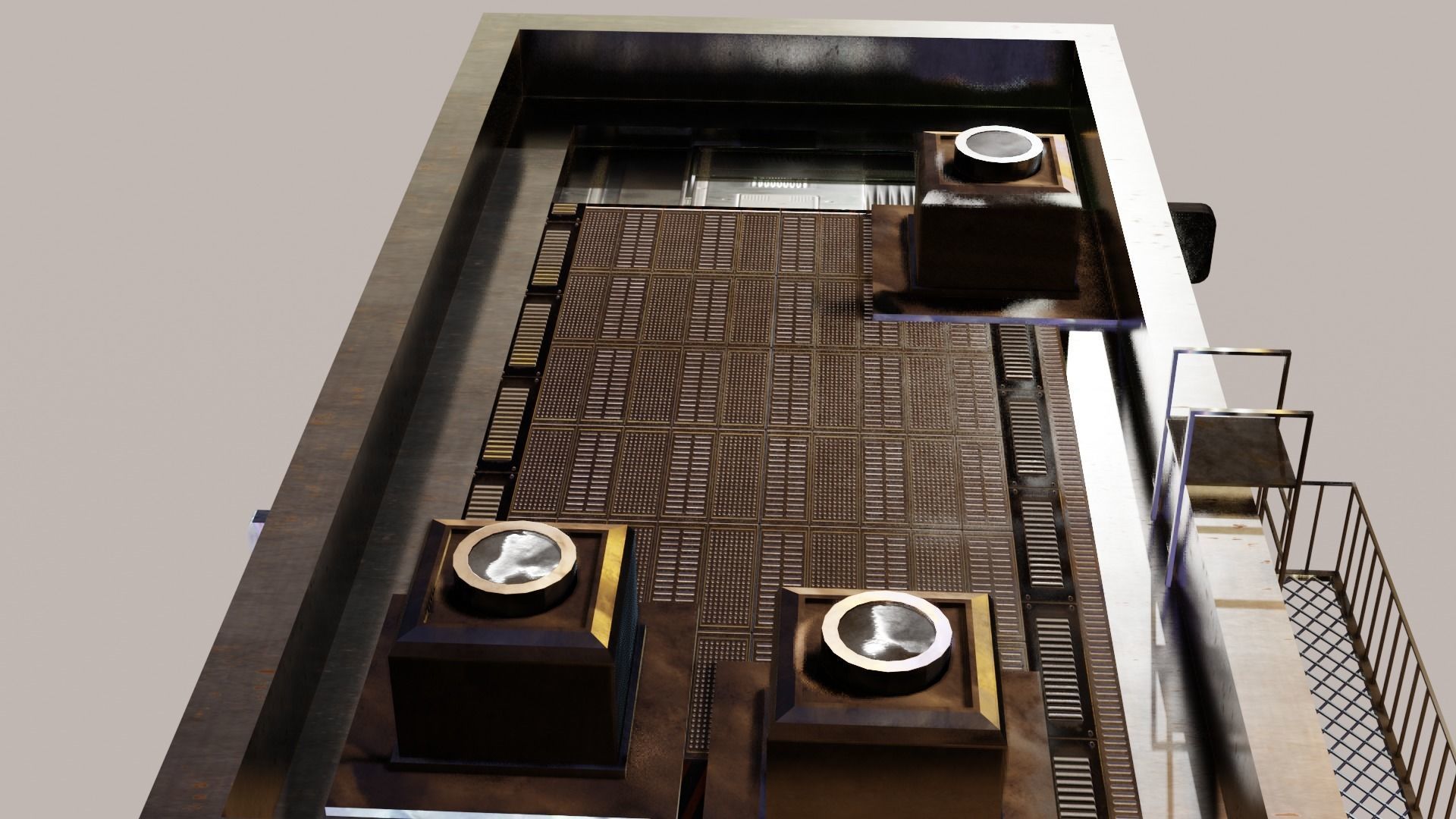 Cyberpunk Garage Building Low-poly 3D model_13