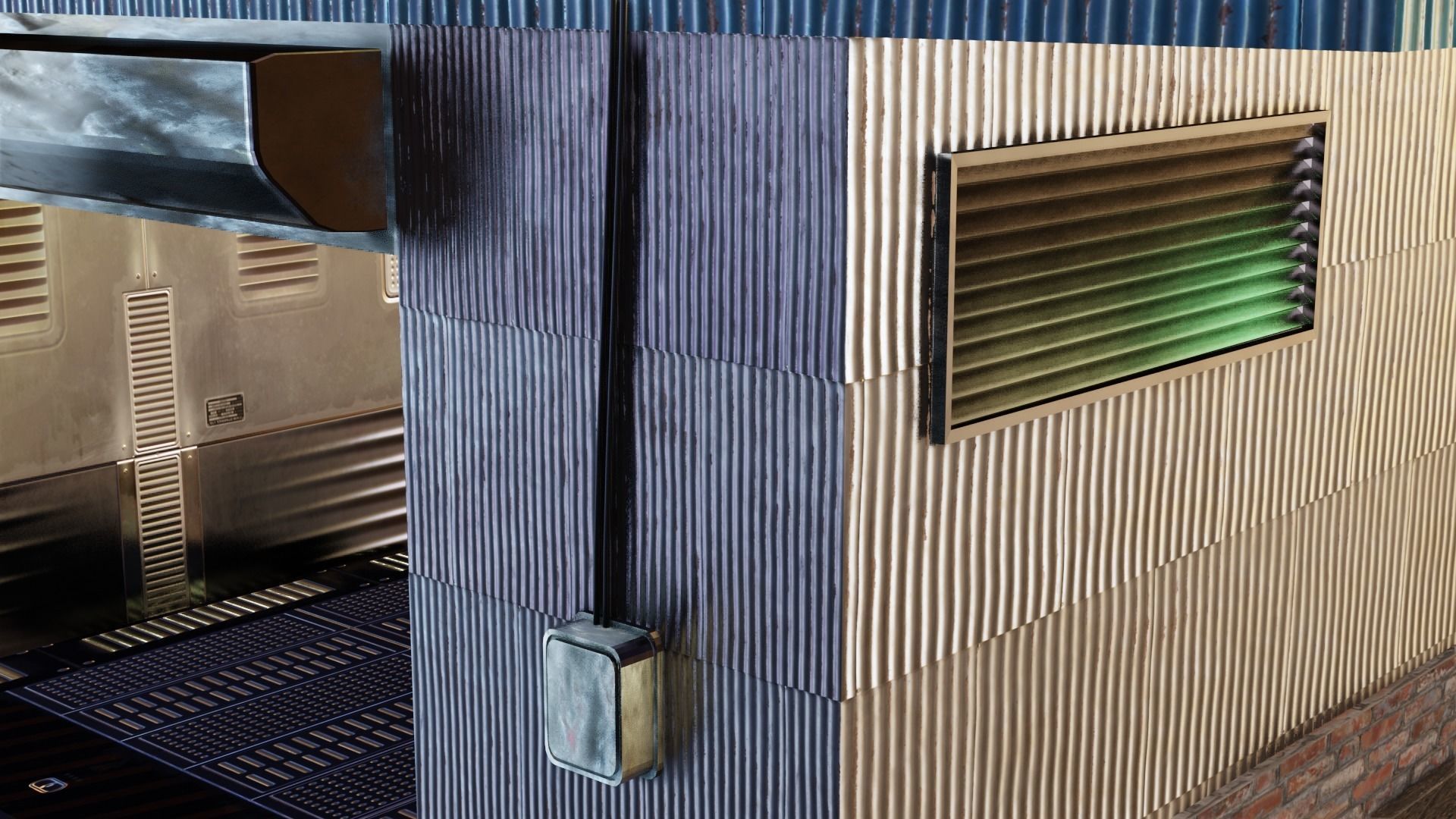 Cyberpunk Garage Building Low-poly 3D model_19