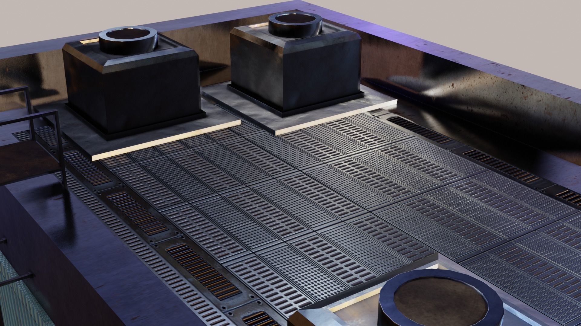 Cyberpunk Garage Building Low-poly 3D model_14