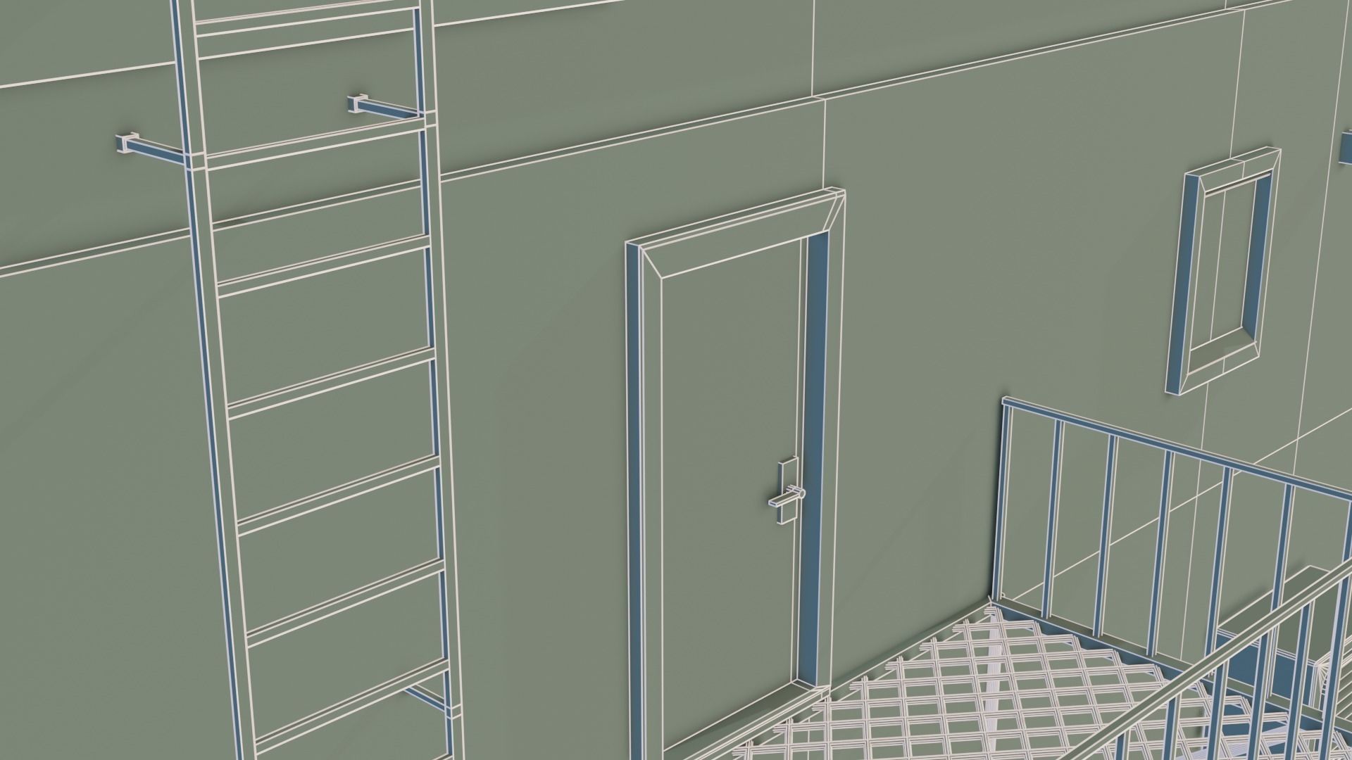 Cyberpunk Garage Building Low-poly 3D model_26