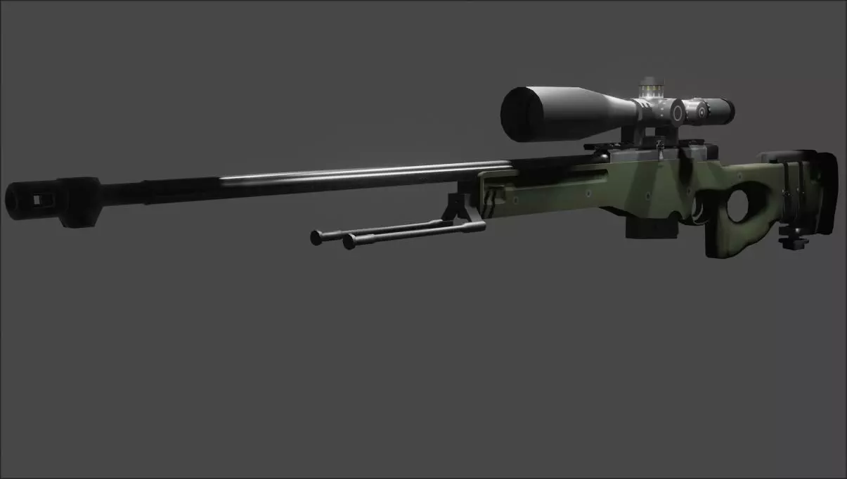 AWM sniper Free low-poly 3D model_0