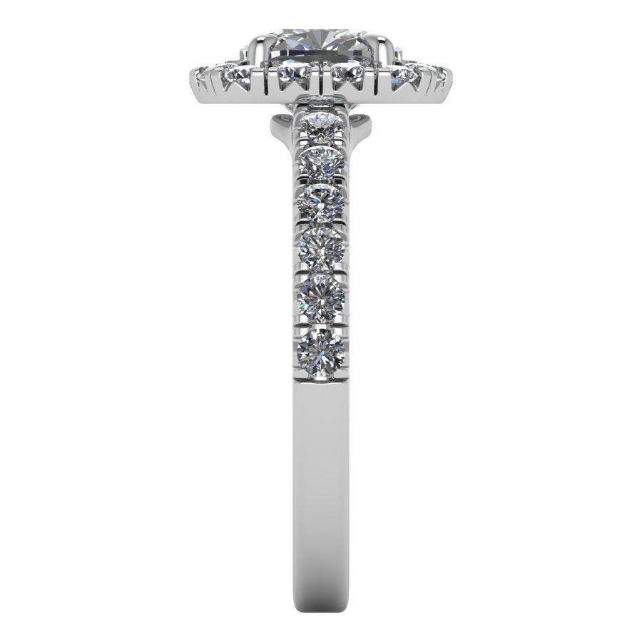 Elegant Cushion Halo Diamond Engagement  Ring 3D Print Model 3D print model_10