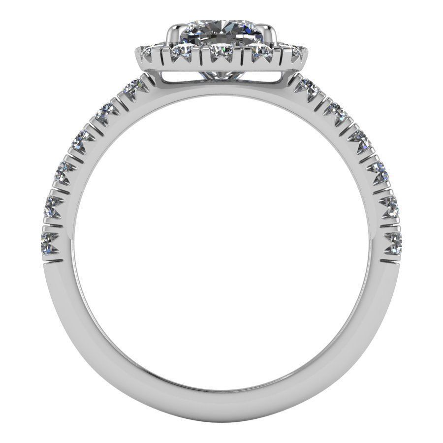Elegant Cushion Halo Diamond Engagement  Ring 3D Print Model 3D print model_9