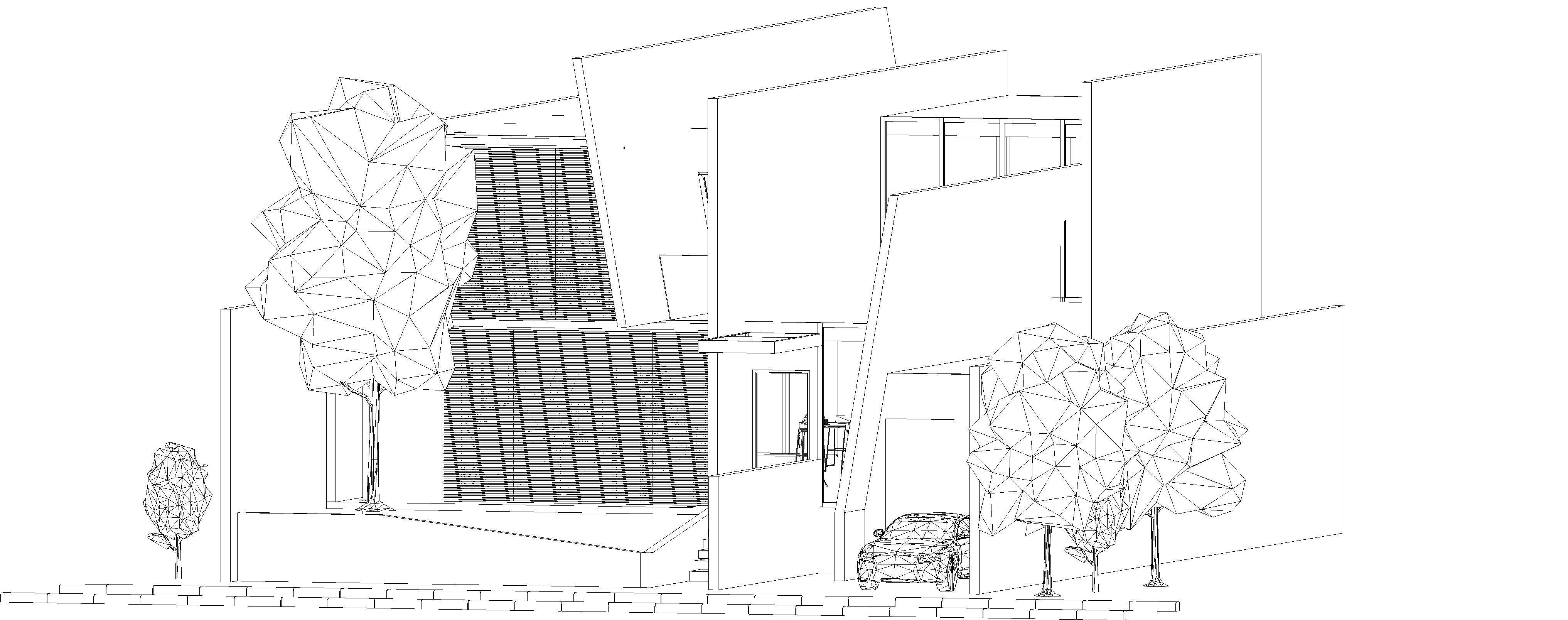 Concrete House Low-poly 3D model_8