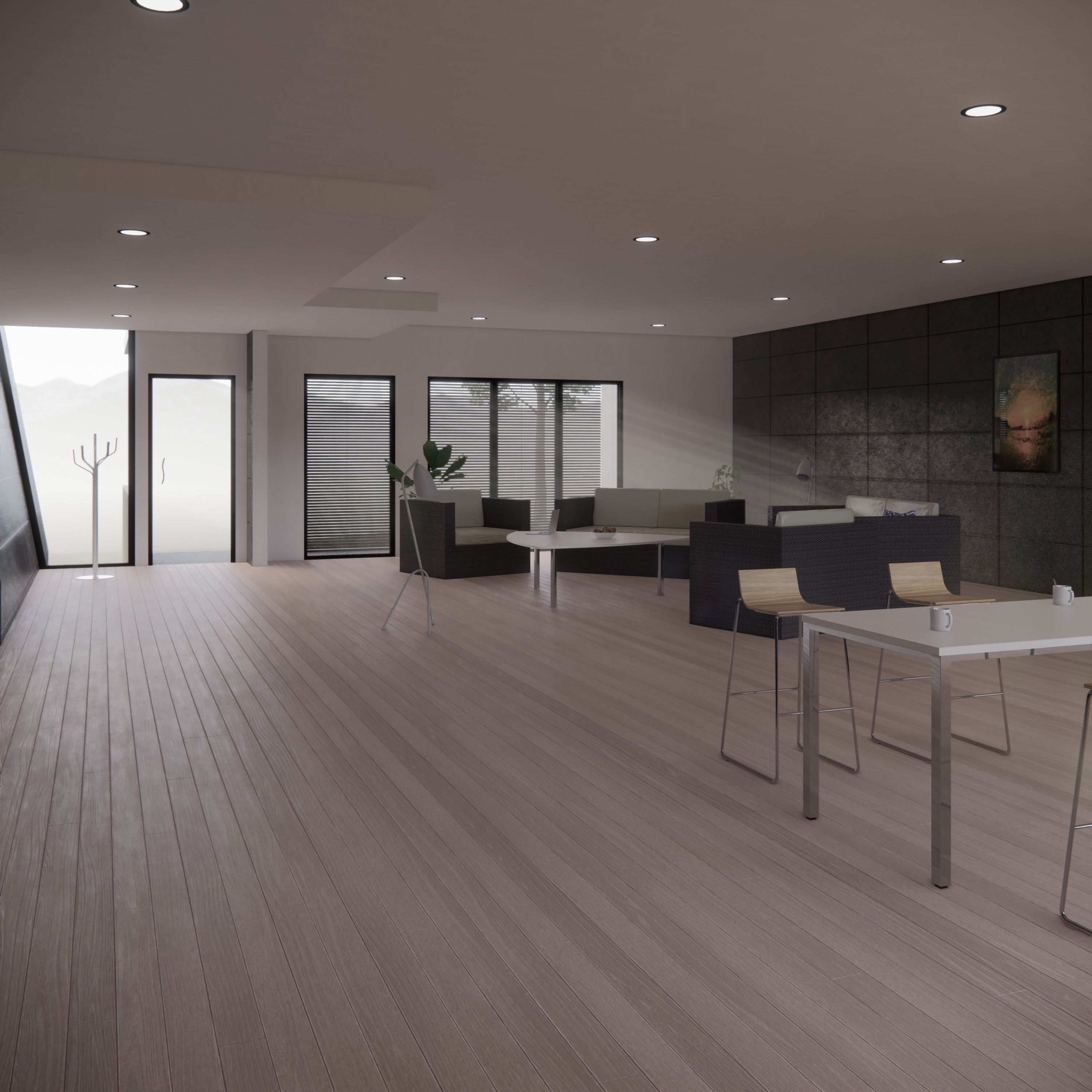 Concrete House Low-poly 3D model_6