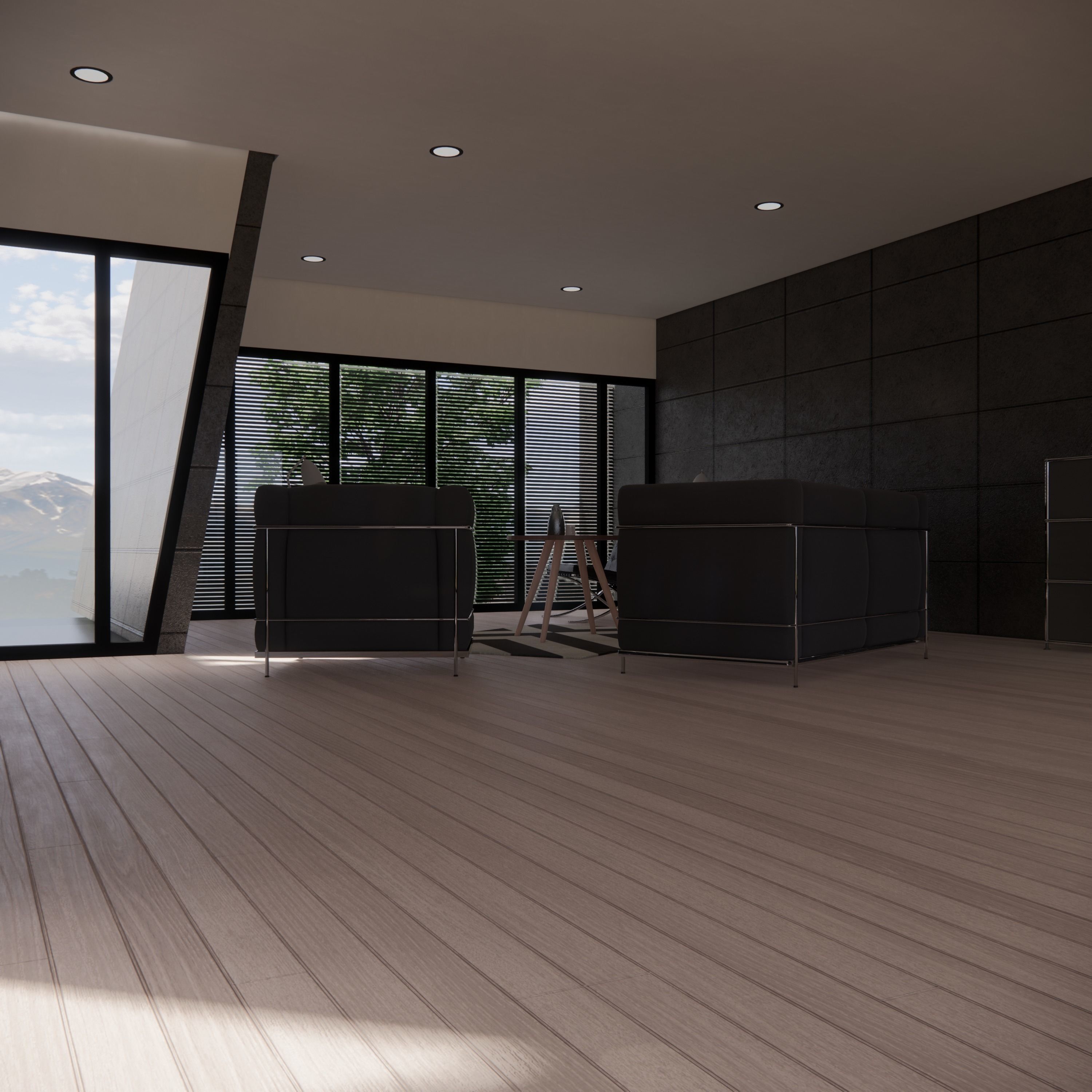 Concrete House Low-poly 3D model_4