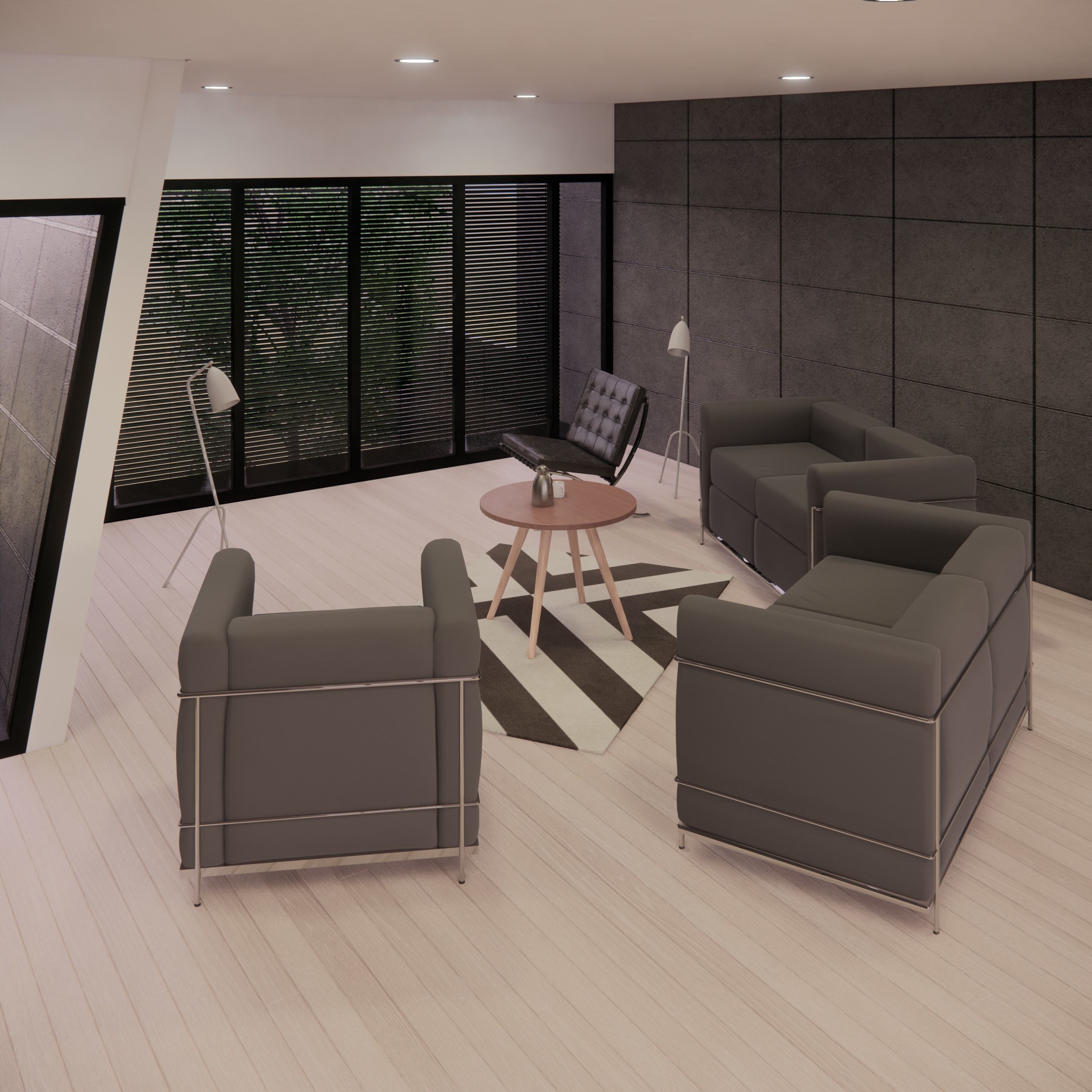 Concrete House Low-poly 3D model_7