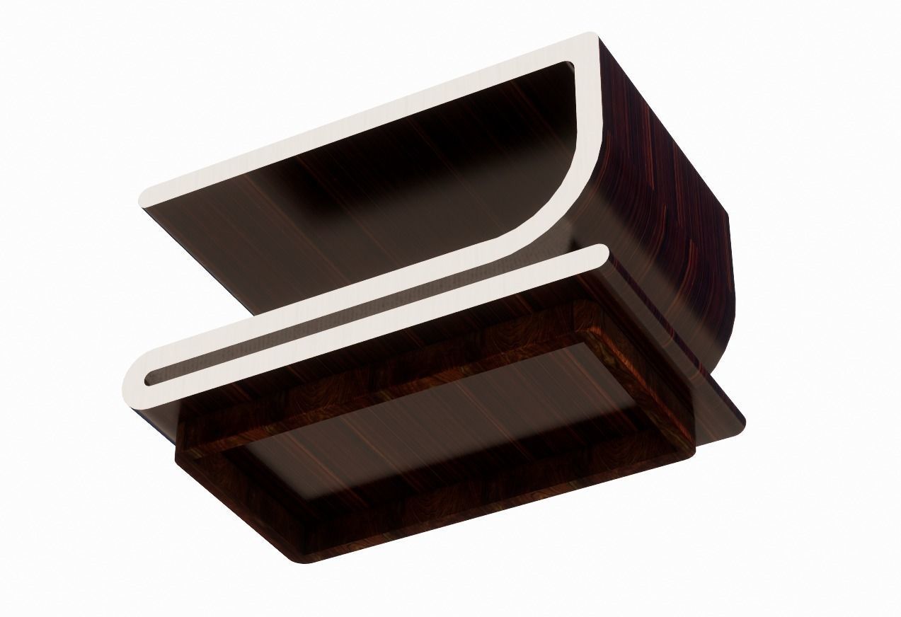 Curved Wood Table 3D model_4