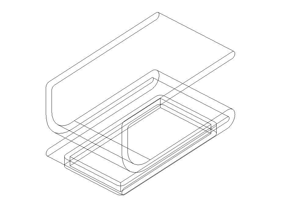 Curved Wood Table 3D model_8