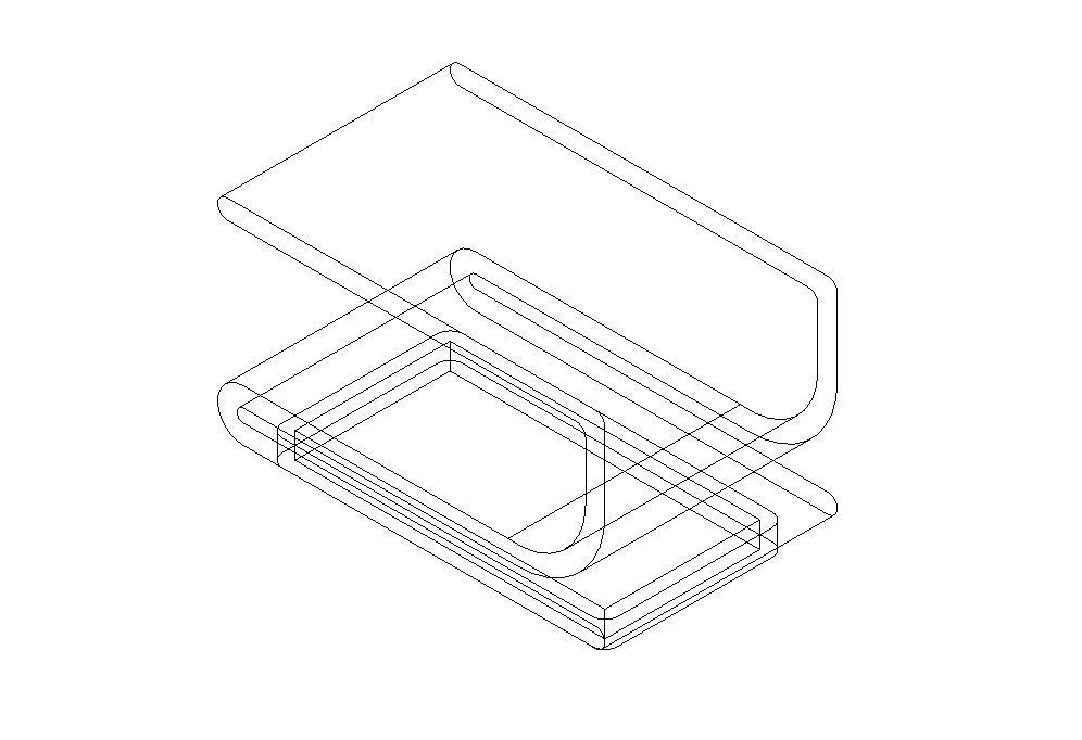 Curved Wood Table 3D model_6