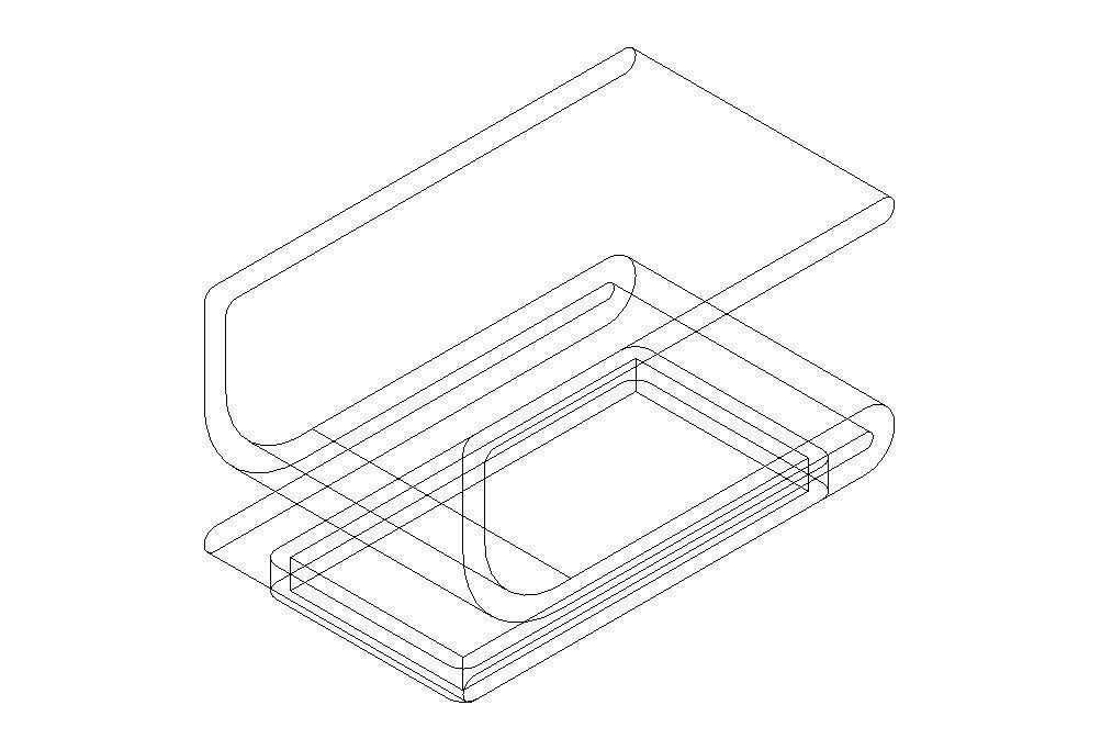 Curved Wood Table 3D model_7