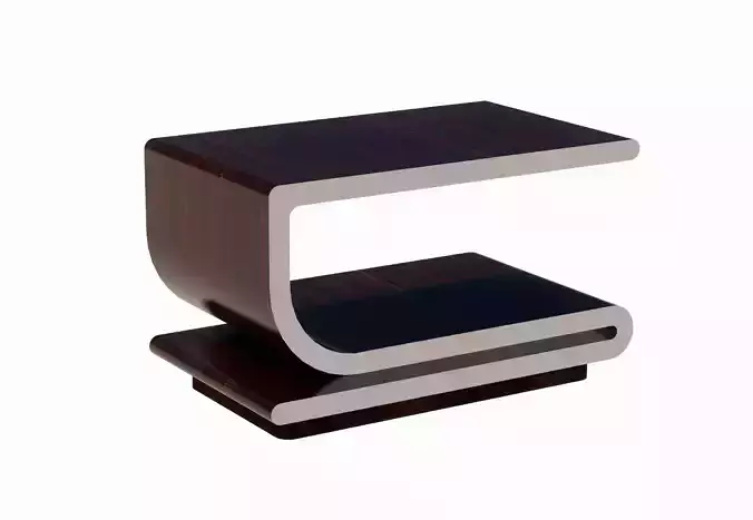 Curved Wood Table 3D model