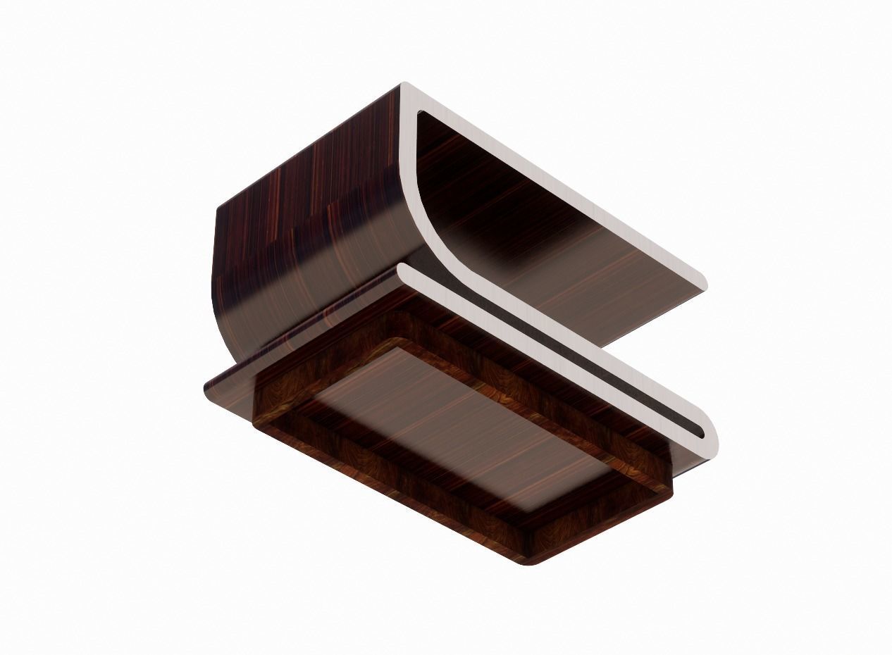 Curved Wood Table 3D model_5