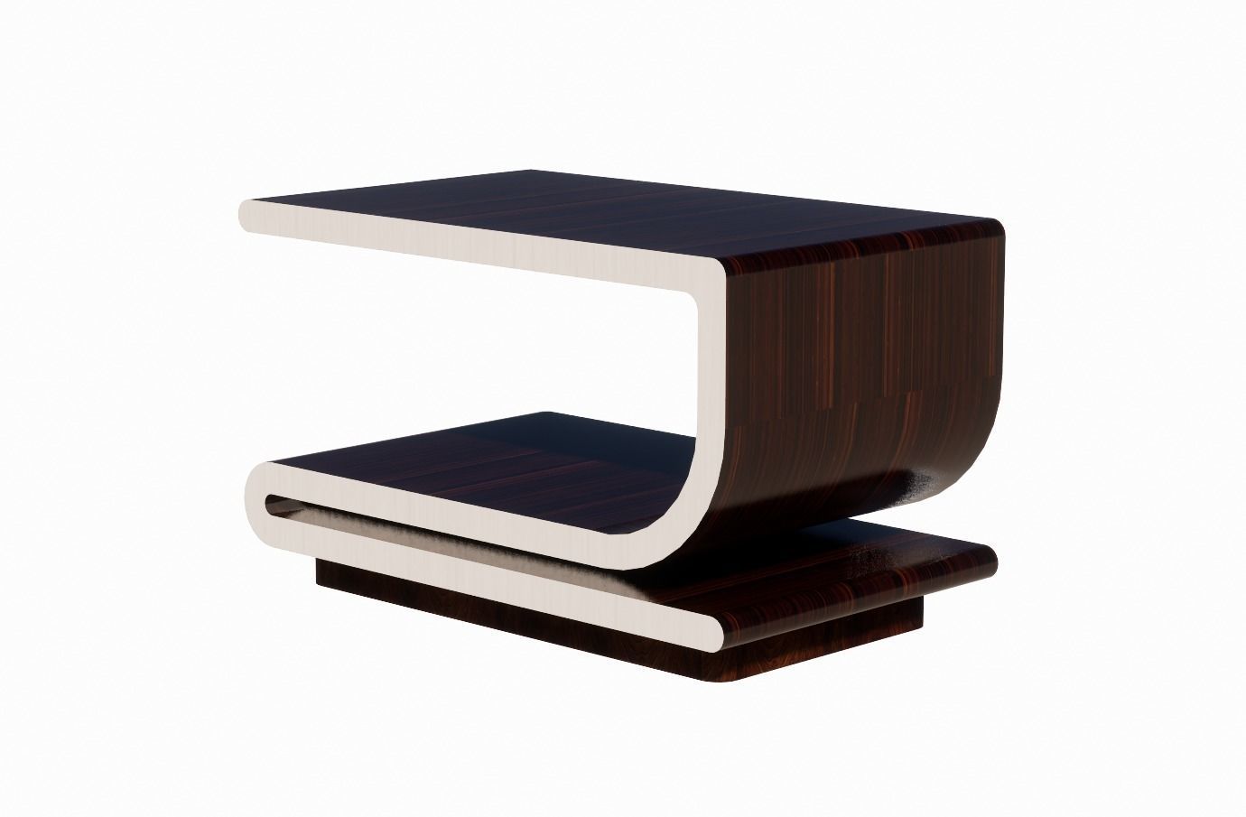 Curved Wood Table 3D model_3