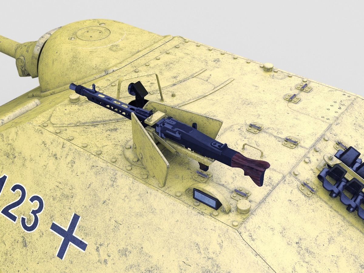 Hetzer german tank 3D model_11