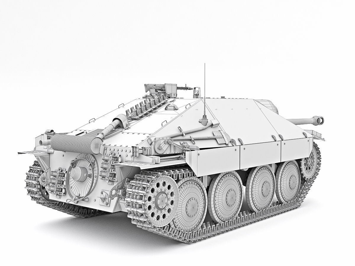Hetzer german tank 3D model_15