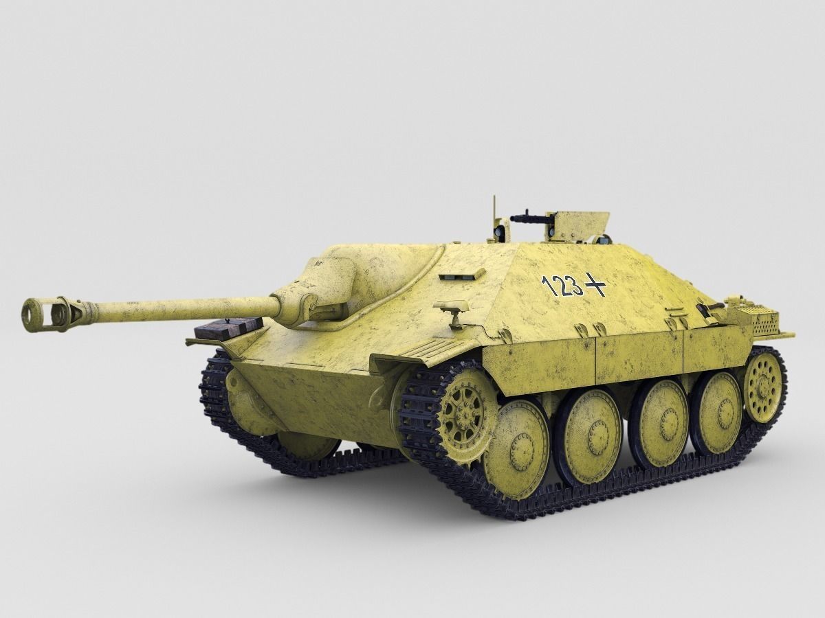 Hetzer german tank 3D model_3