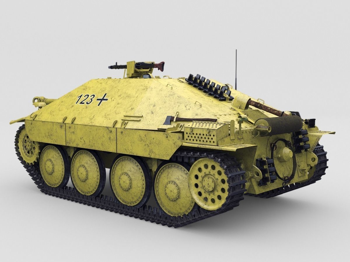 Hetzer german tank 3D model_5