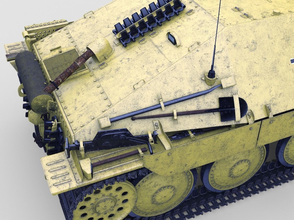 Hetzer german tank 3D model_10