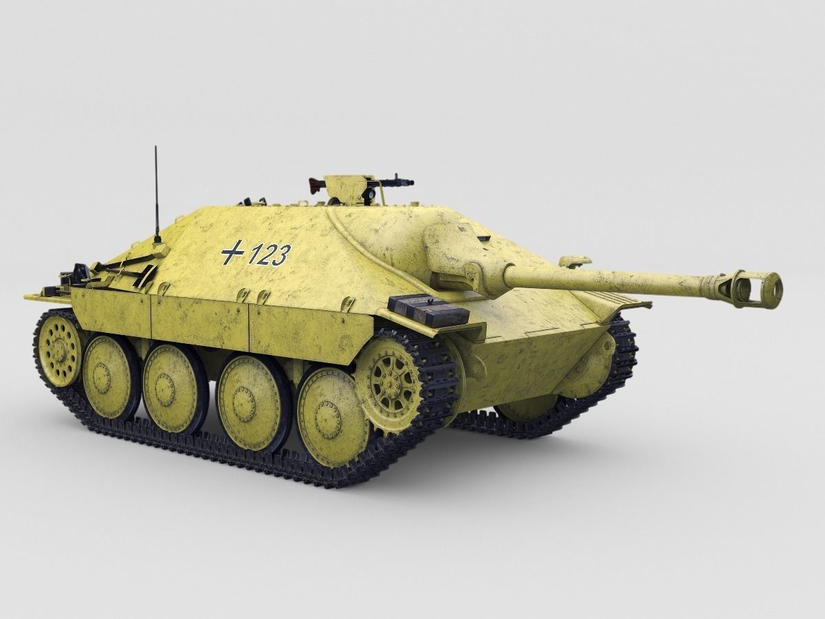 Hetzer german tank 3D model_2