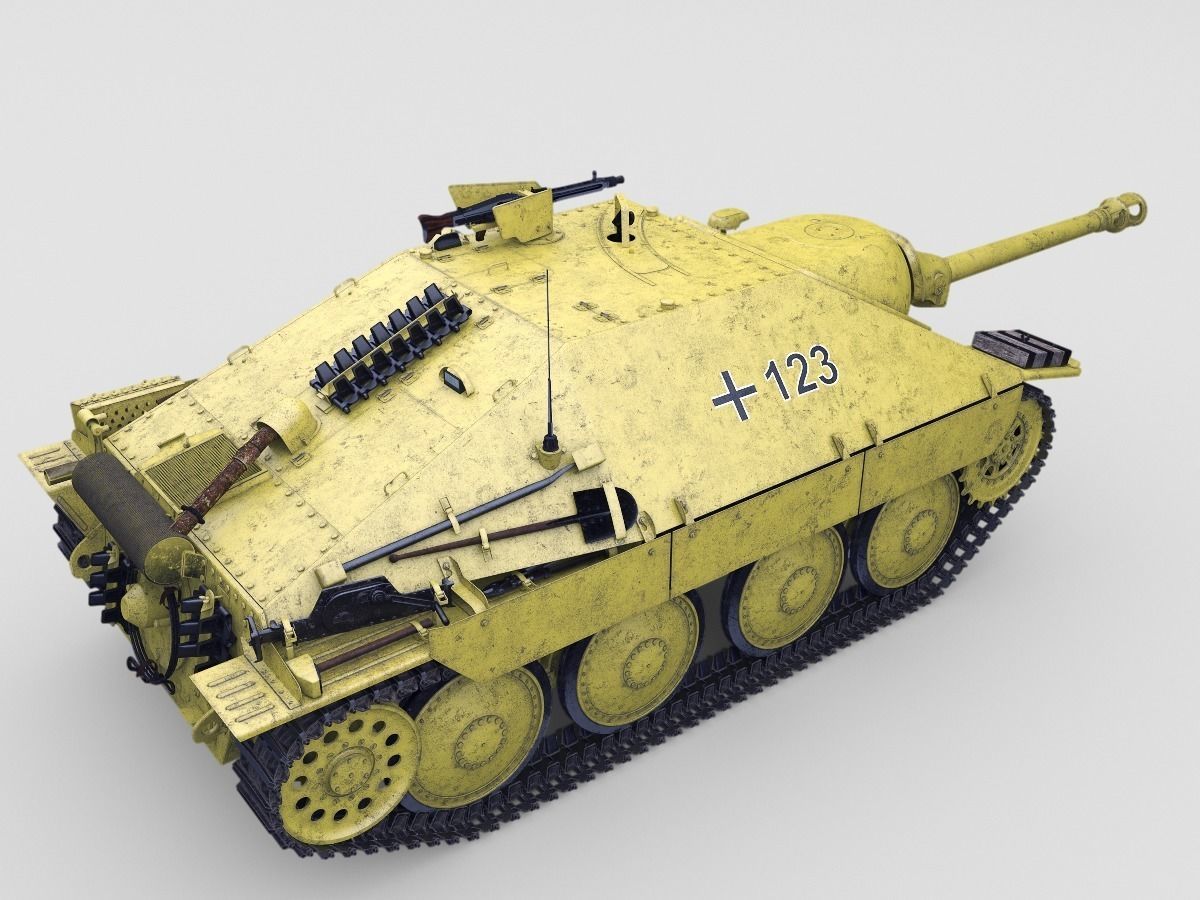 Hetzer german tank 3D model_8