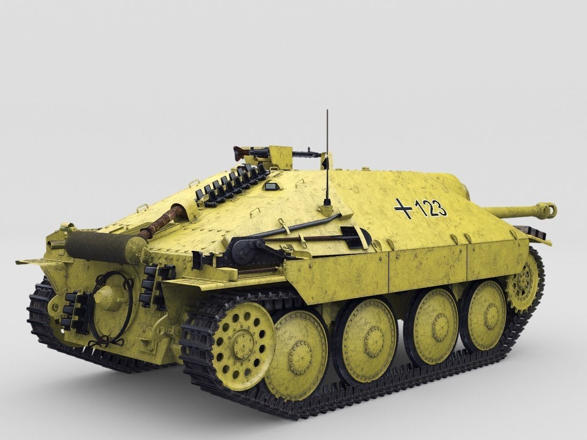 Hetzer german tank 3D model_6