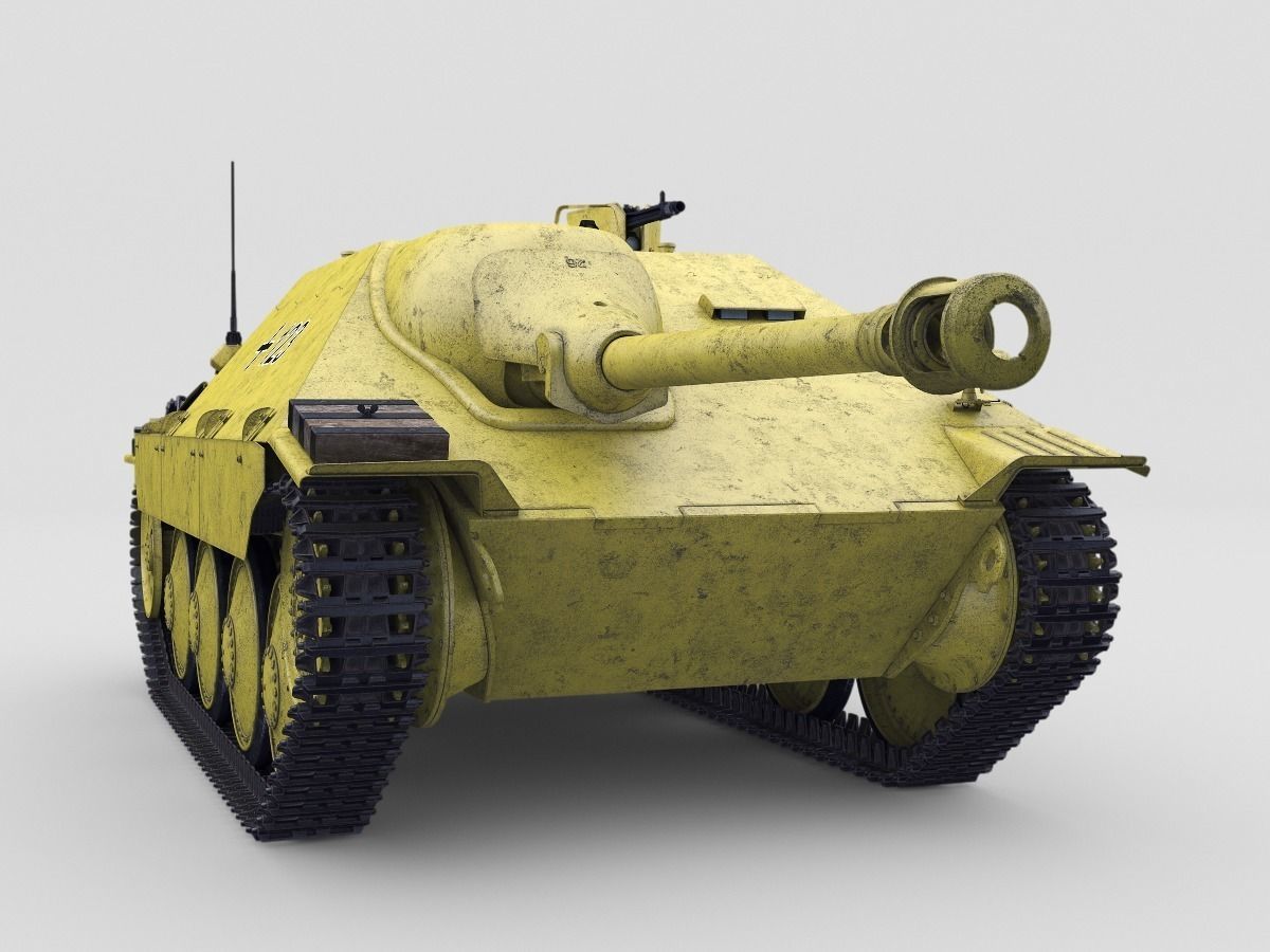 Hetzer german tank 3D model_0