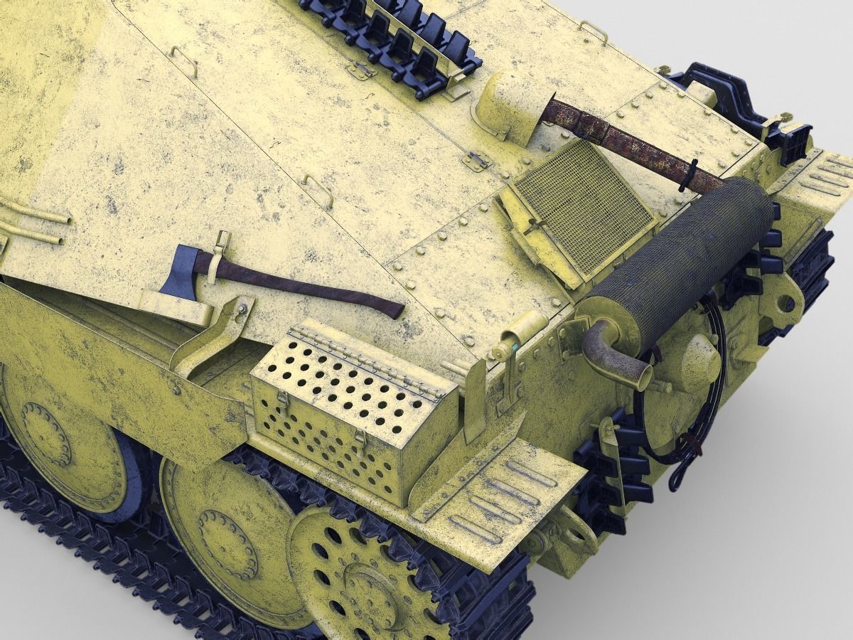 Hetzer german tank 3D model_9