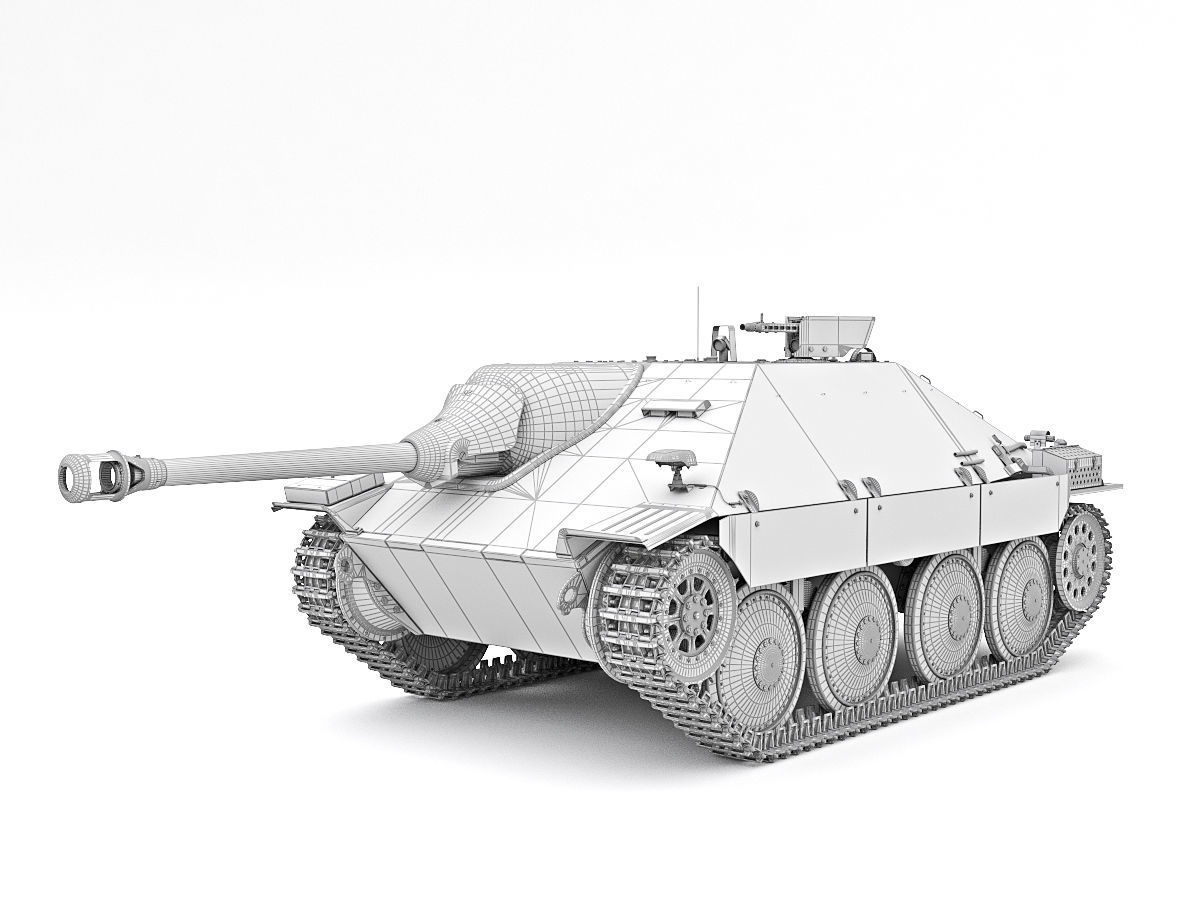 Hetzer german tank 3D model_14