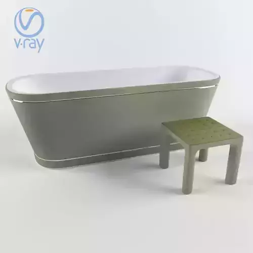 Bathtub and stool