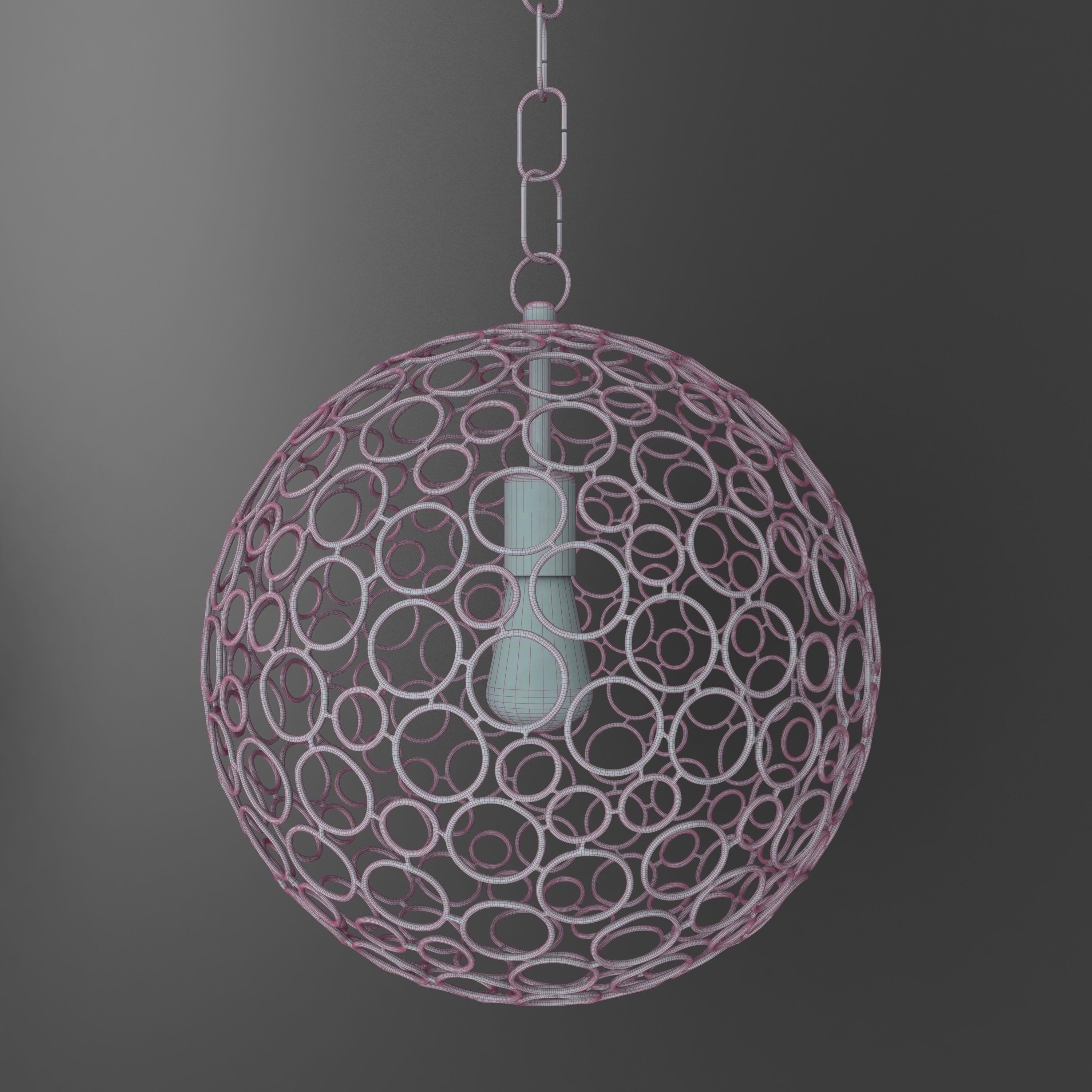 Shades of light Circle Sphere Pendant Small 3D model_2
