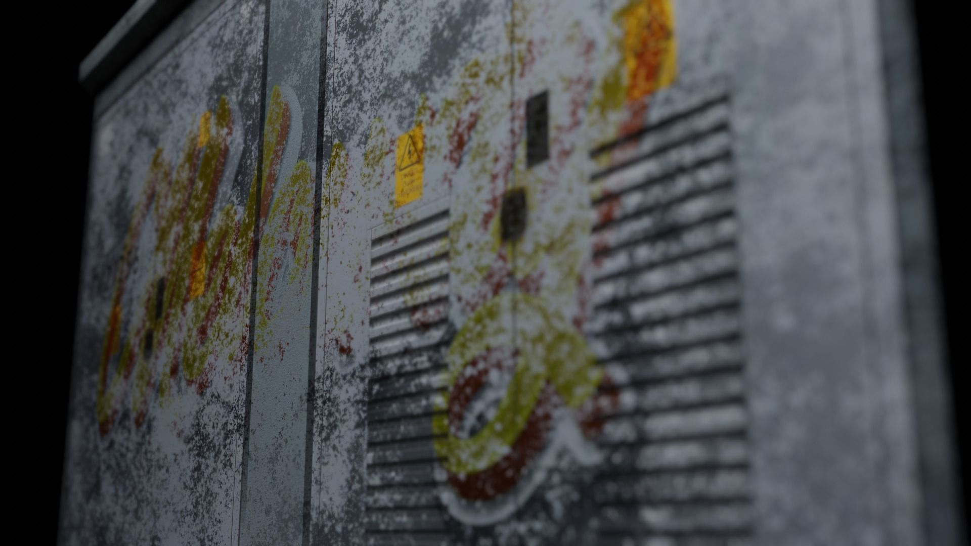 Electrical Box Graffiti Dirty Texture Low-poly 3D model_4