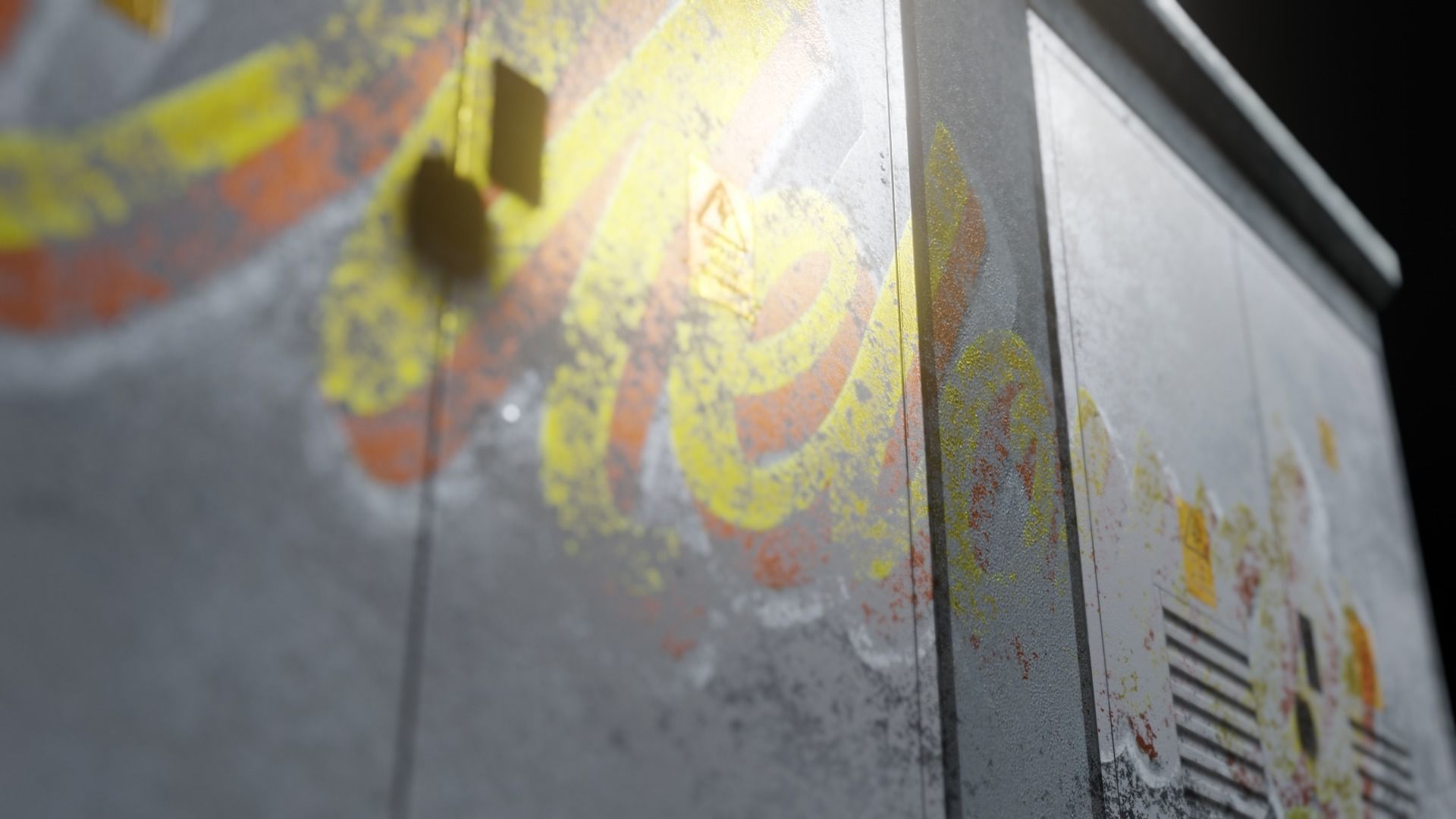 Electrical Box Graffiti Dirty Texture Low-poly 3D model_3